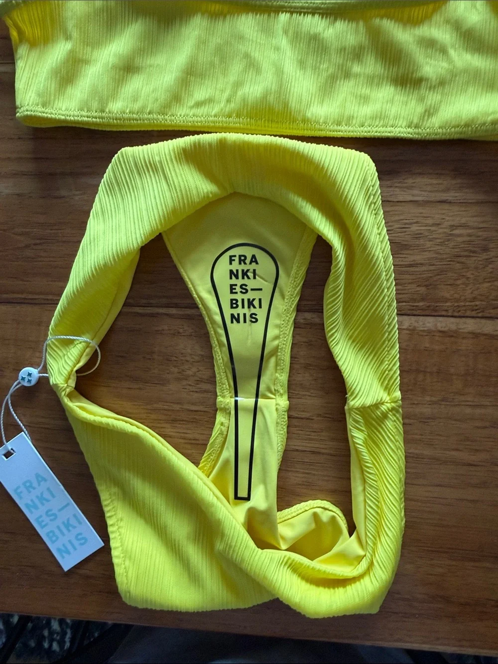 NWT Frankies Bikinis Pina Colada Ribbed Bikini Set